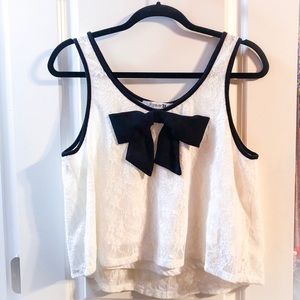 Lace Crop Top with Bow